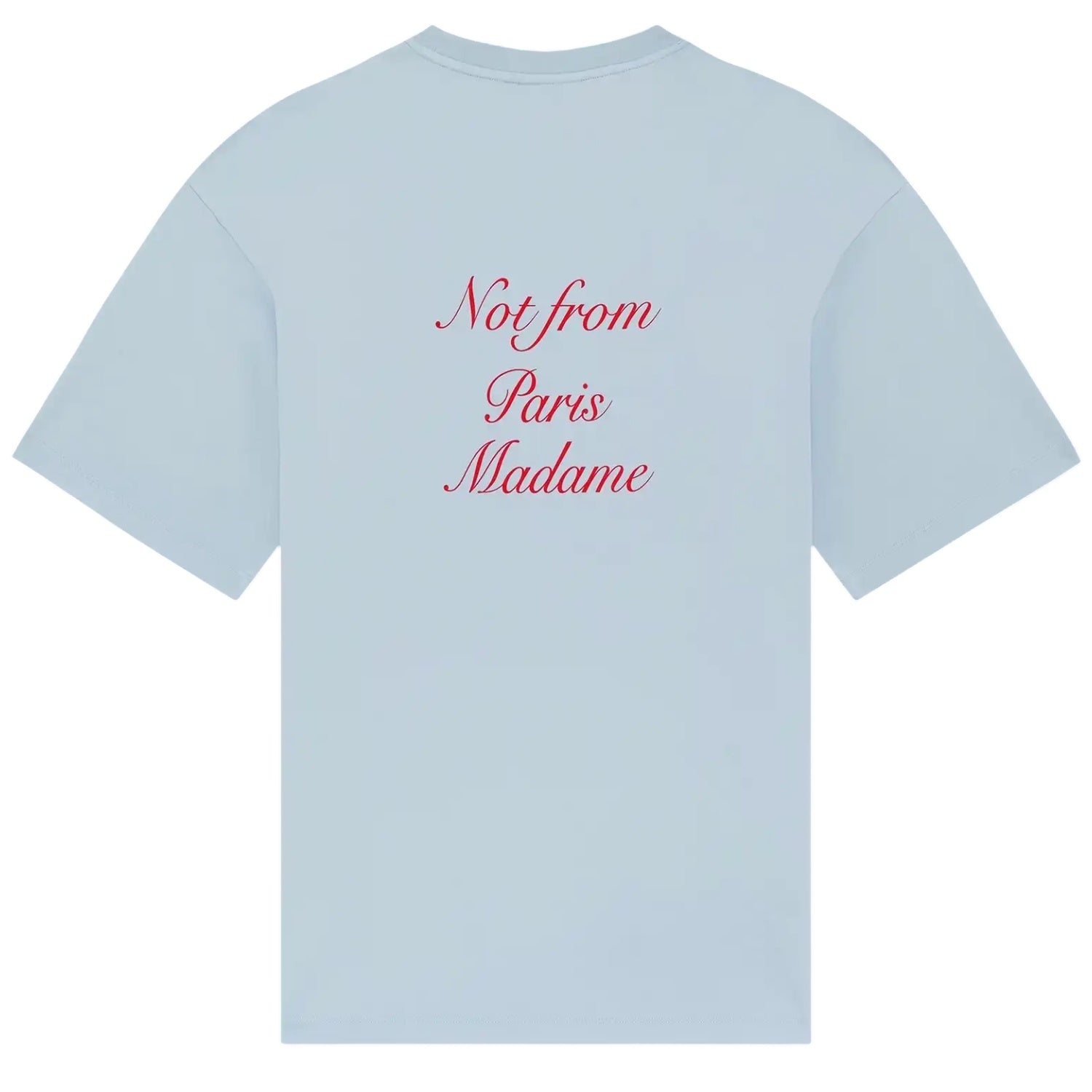 Drôle De Monsieur Slogan Calligraphy T-shirt Licht Blauw