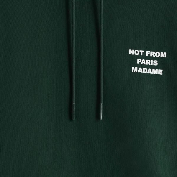 Drôle De Monsieur Slogan Hoodie Donker Groen