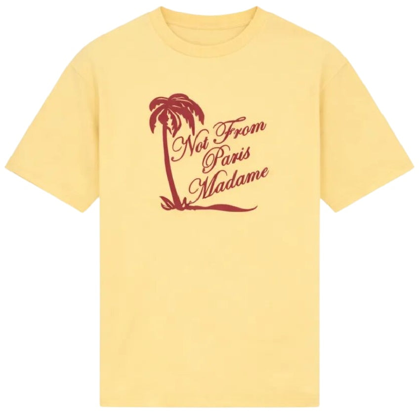 Drôle De Monsieur Slogan Palmiers T-shirt Geel