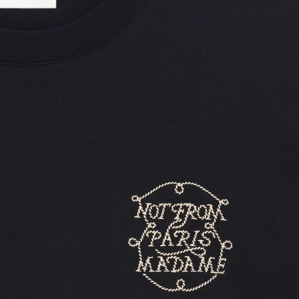 Drôle De Monsieur Slogan Tresses T-shirt Zwart