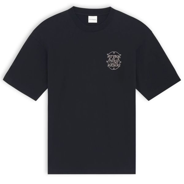 Drôle De Monsieur Slogan Tresses T-shirt Zwart