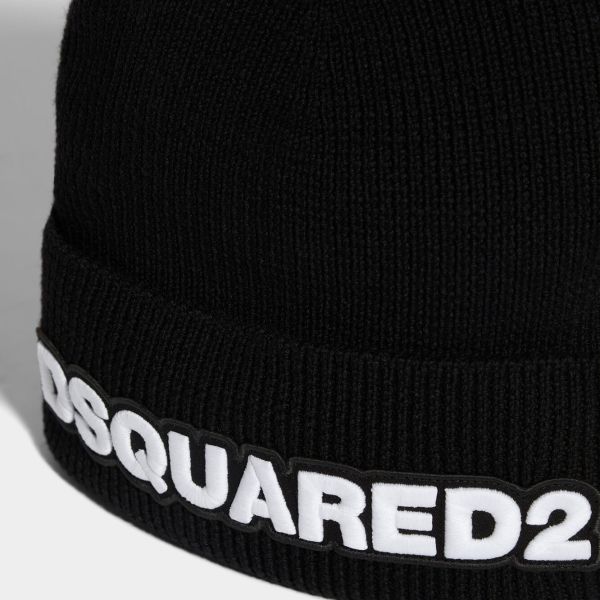 Dsquared2 Knitted Muts Zwart