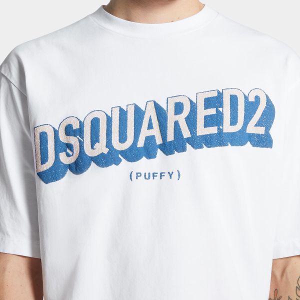 Dsquared2 Loose Fit 3D T-shirt Wit