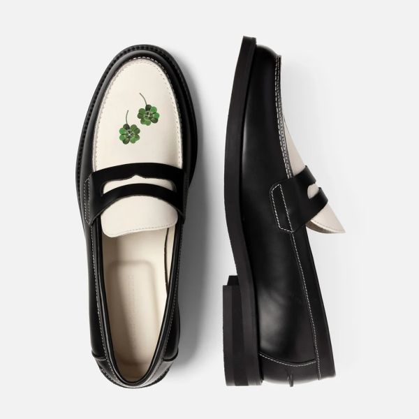Duke + Dexter Wilde Clover Penny Loafers Zwart