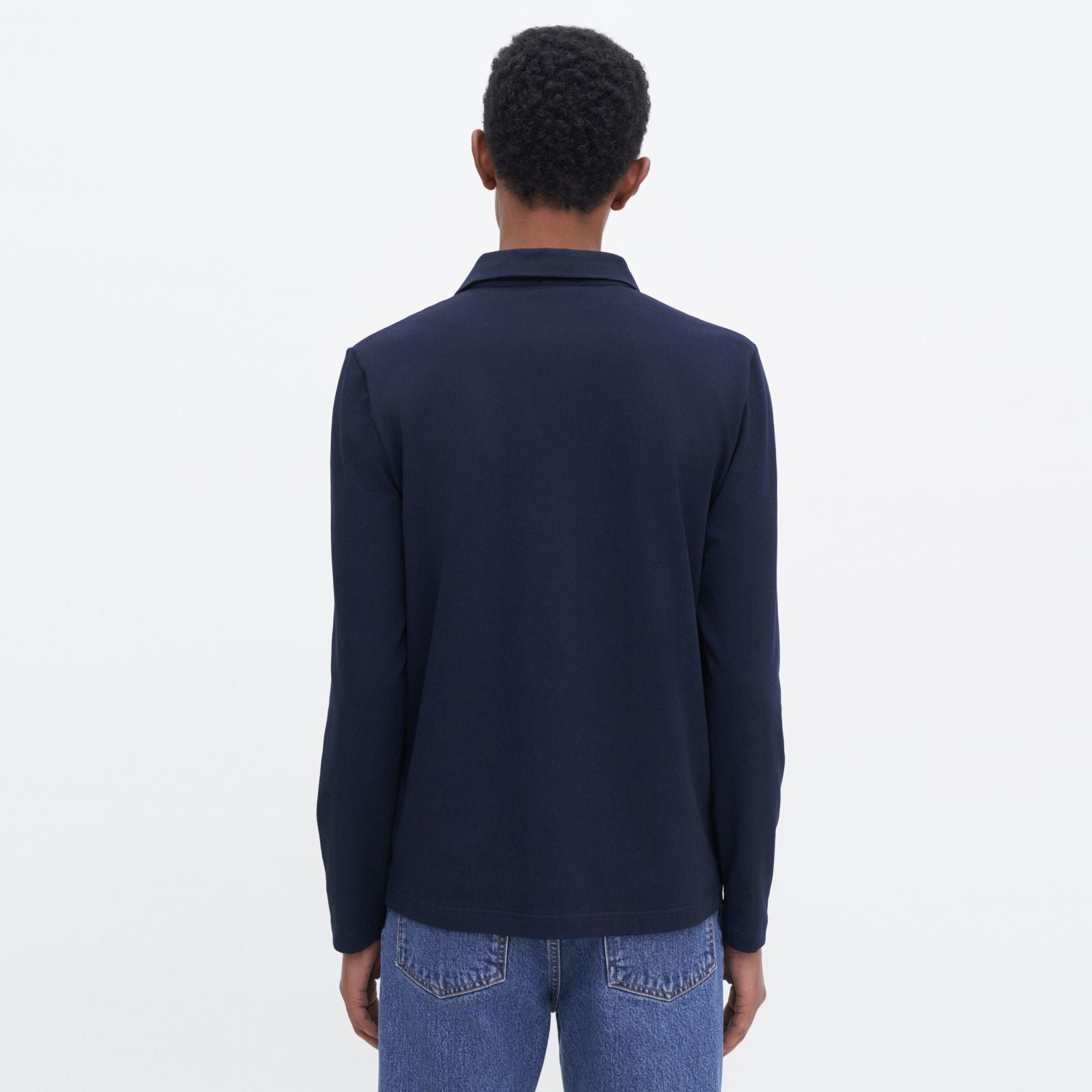 Filippa K Luke Stretch Longsleeve Polo Navy