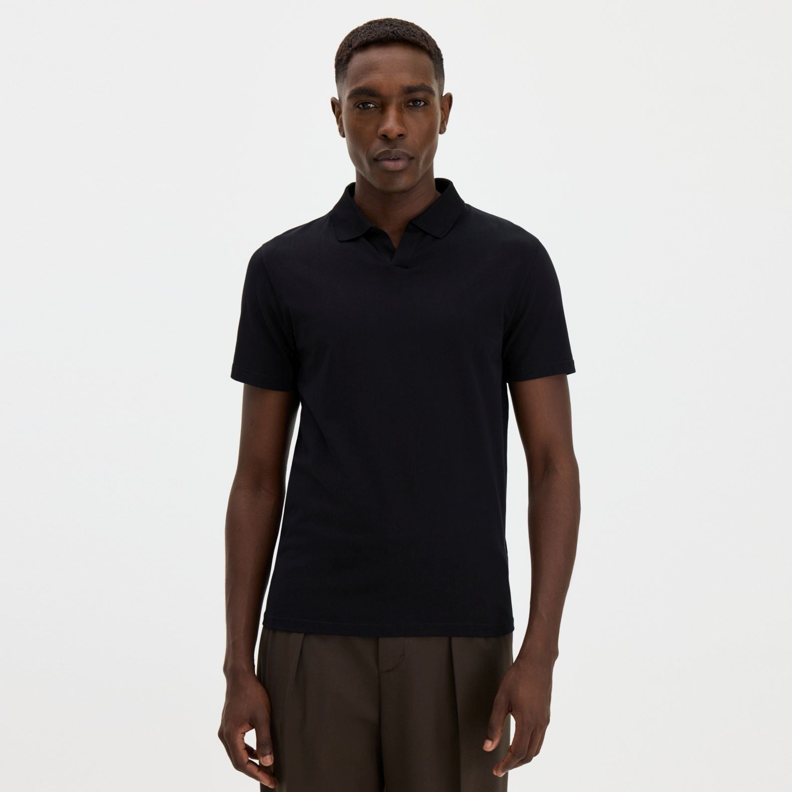 Filippa K Stretch Cotton Polo Zwart