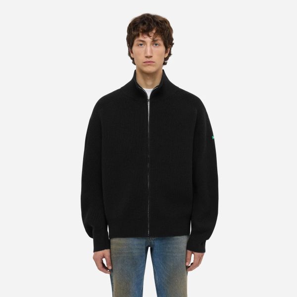 Flâneur Badge Knit Cardigan Zwart