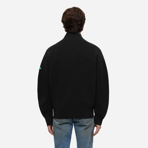 Flâneur Badge Knit Cardigan Zwart