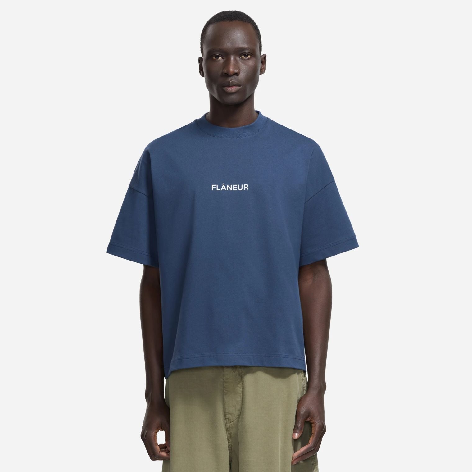 Flâneur Box Logo T-shirt Donker Blauw