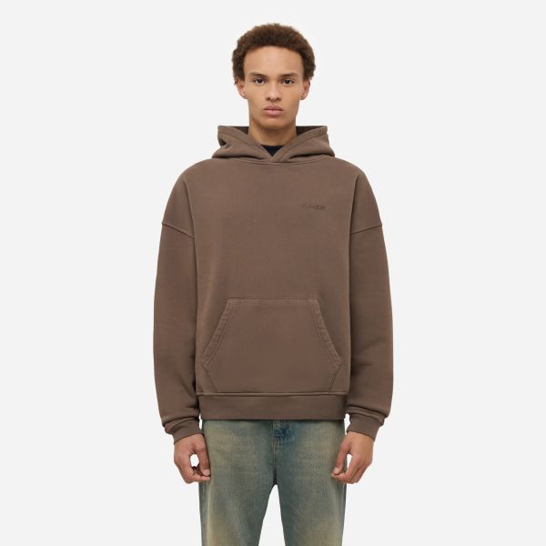 Flâneur Double Logo Washed Hoodie Bruin