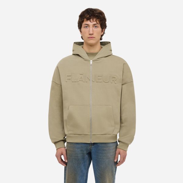 Flâneur Embossed Zip-Up Vest Beige