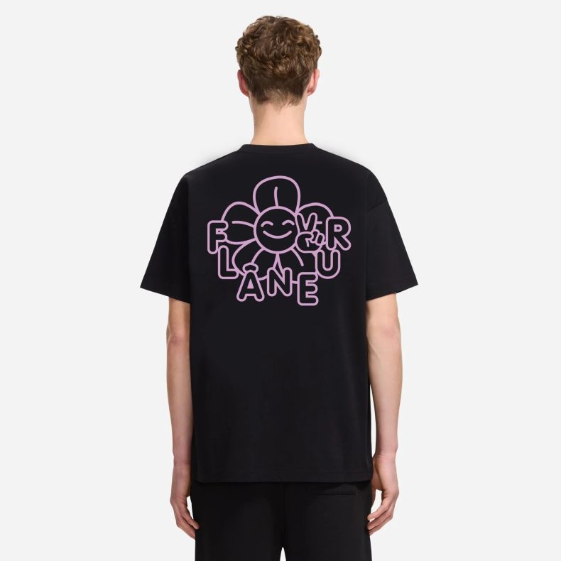 Flâneur Happy Flower T-shirt Zwart