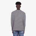 flaneur homme striped longsleeve t-shirt zwart wit
