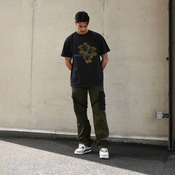 Flâneur Strap Contrast Cargo Broek Donker Groen