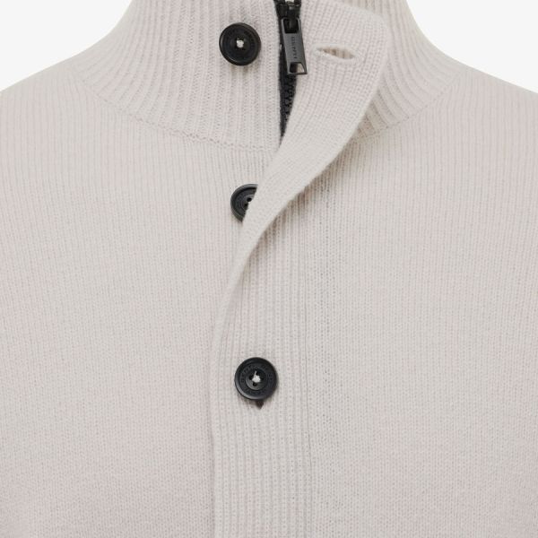 Genti 8 Buttons Cardigan Vest Off White