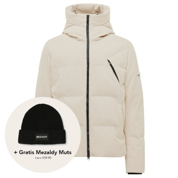 Genti Cross Rib Structured Puffer Offwhite