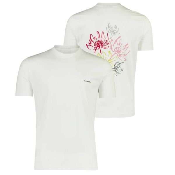 Genti Flower T-shirt Wit