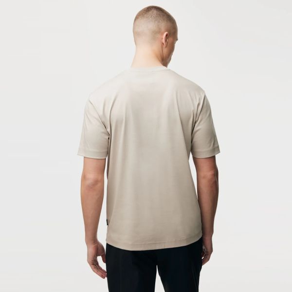 Genti Mercerized Logo T-shirt Beige