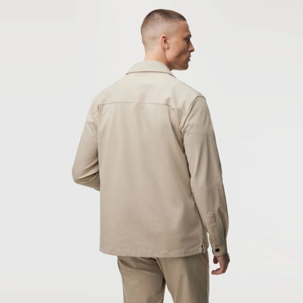 Genti Oaks Zip Overshirt Beige