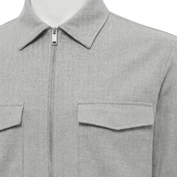 Genti Oaks Zip Overshirt Grijs