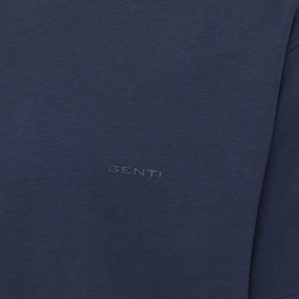 Genti Relaxed Fit T-shirt Donker Blauw