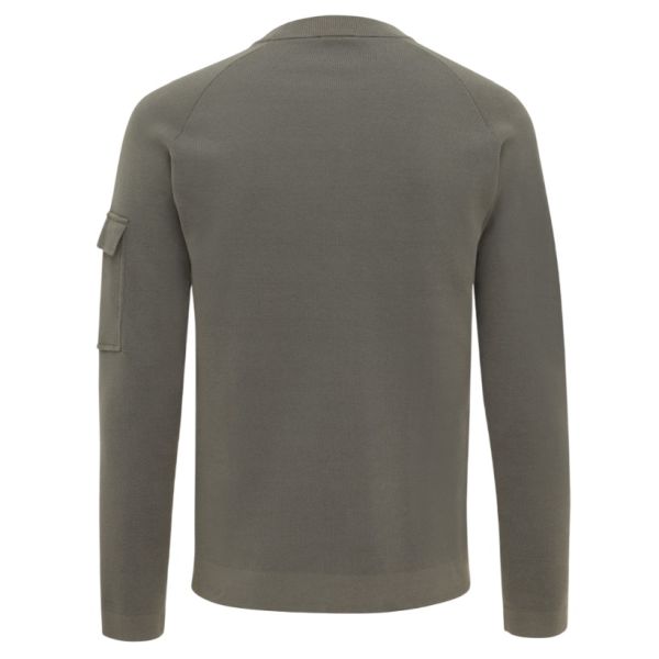 Genti Round Pocket Sweater Donker Groen