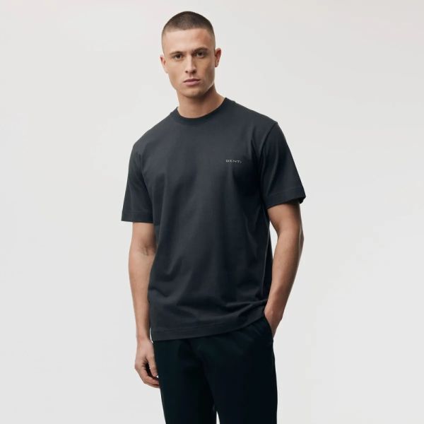 Genti Sea Print T-shirt Antraciet