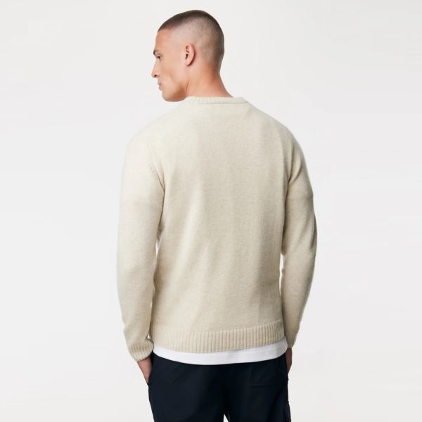 Genti Textured Round Sweater Off White