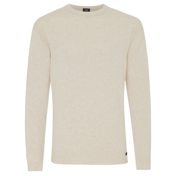 Genti Textured Round Sweater Off White