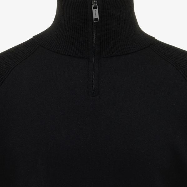 Genti Turtle Zip Sweater Zwart