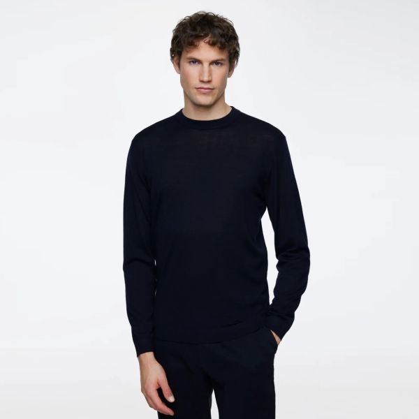 Gentiluomo Gold Round Sweater Navy