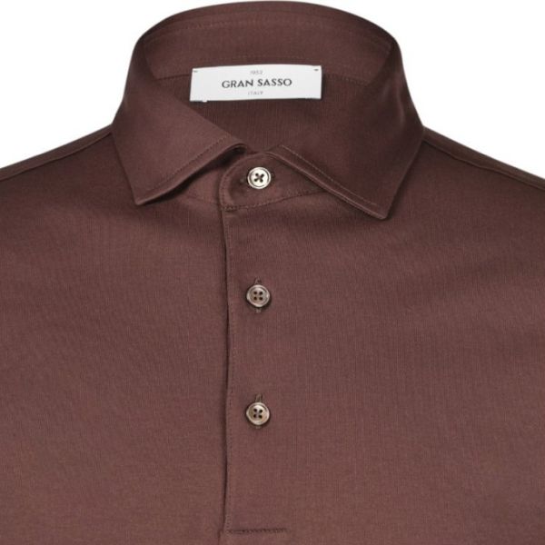 Gran Sasso Interlock Cotton Polo Donker Bruin