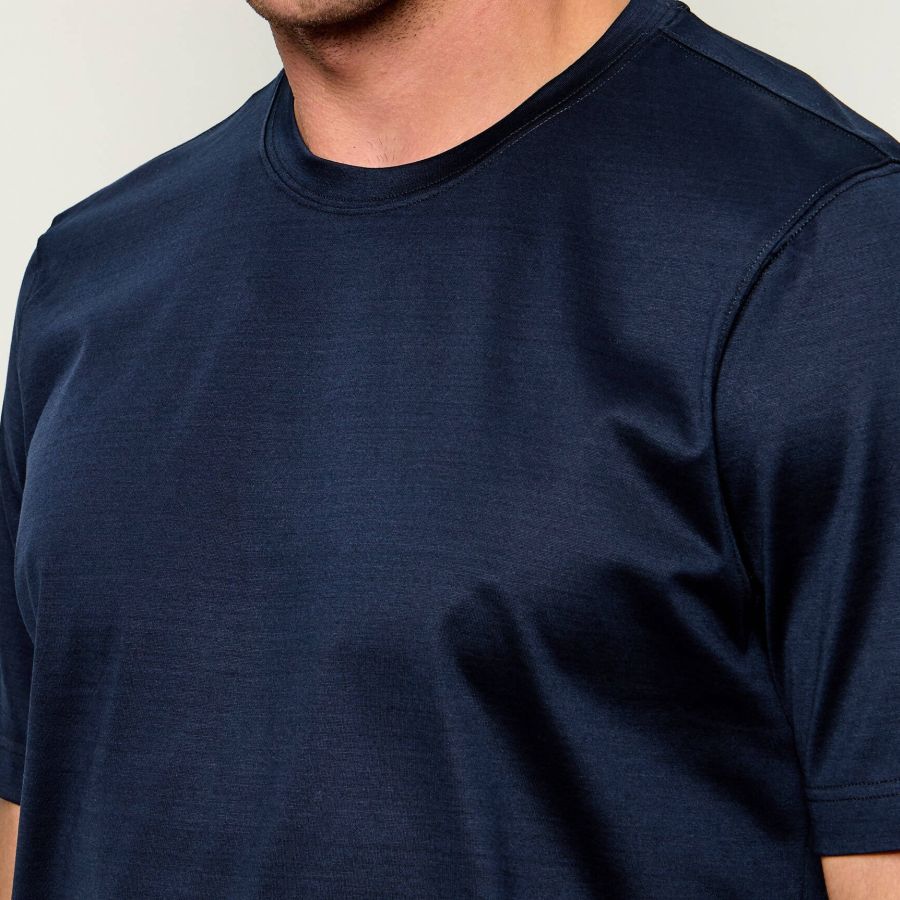 Gran Sasso Mercerized Cotton T-shirt Navy