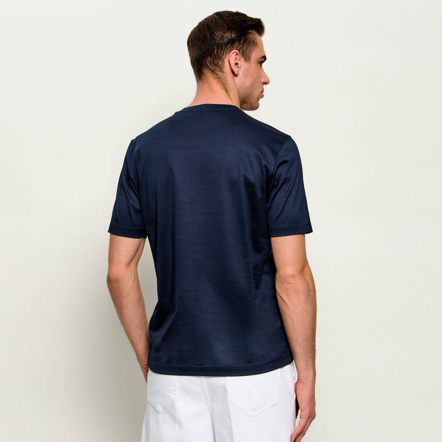 Gran Sasso Mercerized Cotton T-shirt Navy