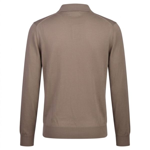 Gran Sasso Merino Longsleeve Polo Bruin