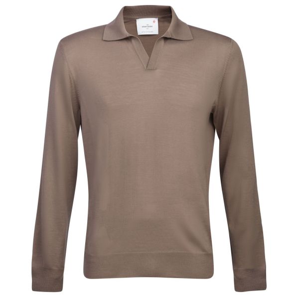 Gran Sasso Merino Longsleeve Polo Bruin