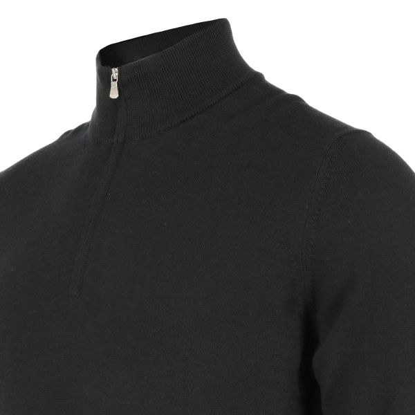 Gran Sasso Zip Mock Sweater Zwart