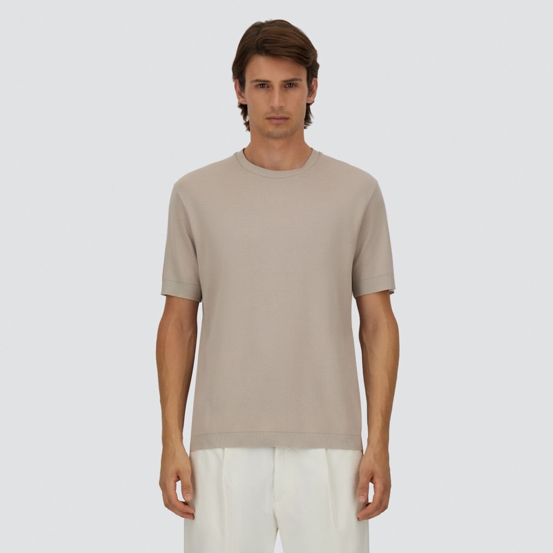Herno Knit Effect T-shirt Beige