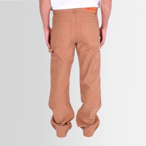 heron preston canvas carpenter pants tobacco bruin