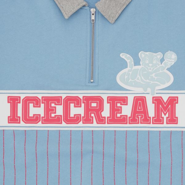 Icecream IC Cubs Collared Quarter Zip Sweater Licht Blauw