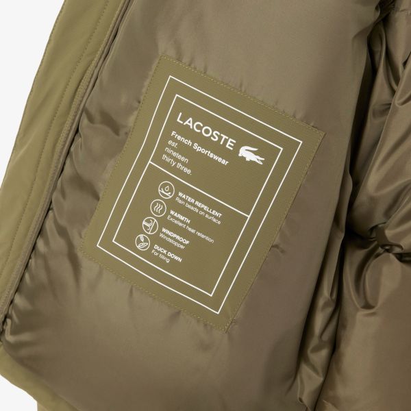 Lacoste Hooded Down Puffer Donker Groen