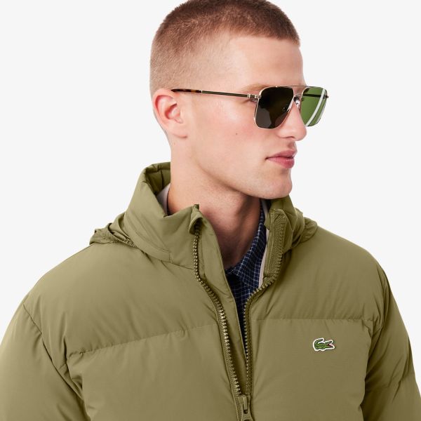 Lacoste Hooded Down Puffer Donker Groen