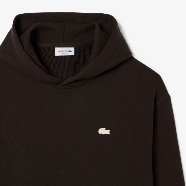Lacoste Loose Fit Printed Hoodie Bruin