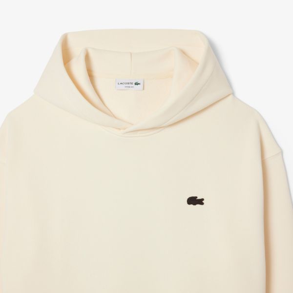 Lacoste Loose Fit Printed Hoodie Off White