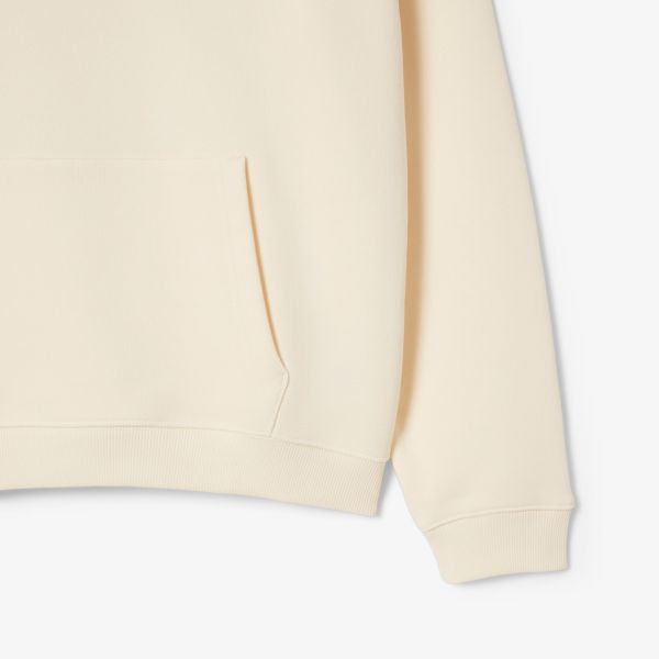Lacoste Loose Fit Printed Hoodie Off White