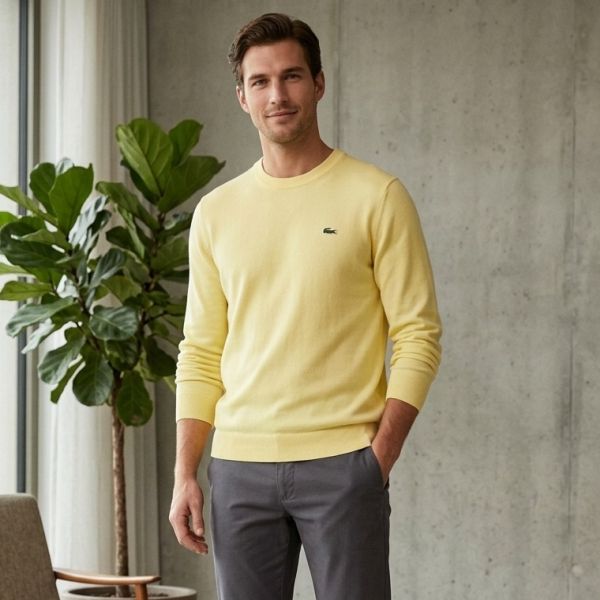 Lacoste Pullover Sweater Geel