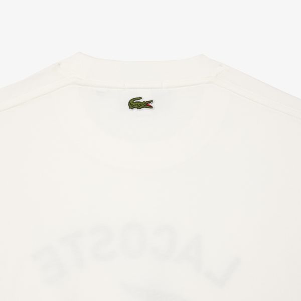 Lacoste Signature Print T-shirt Off White