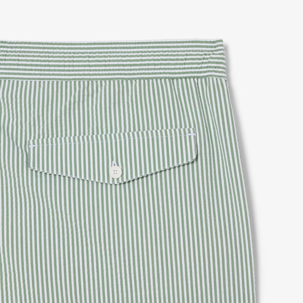 Lacoste Striped Zwembroek Wit/Groen
