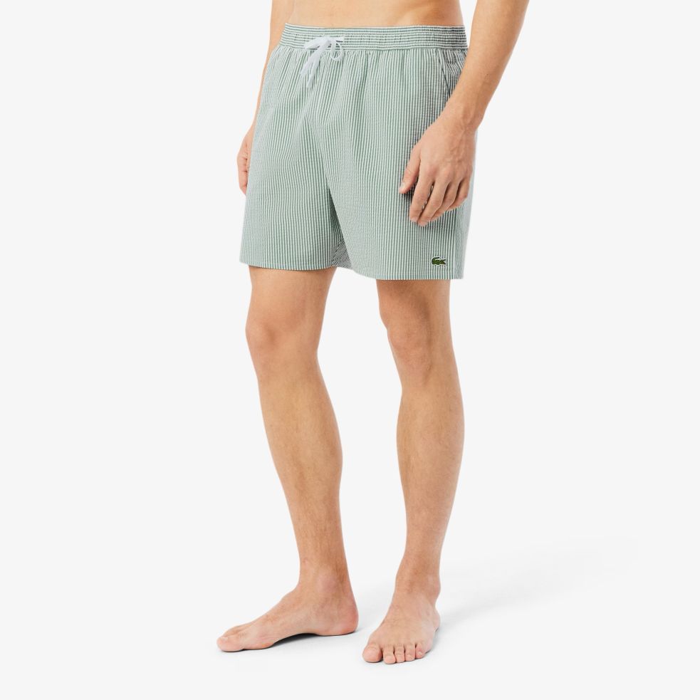 Lacoste Striped Zwembroek Wit/Groen