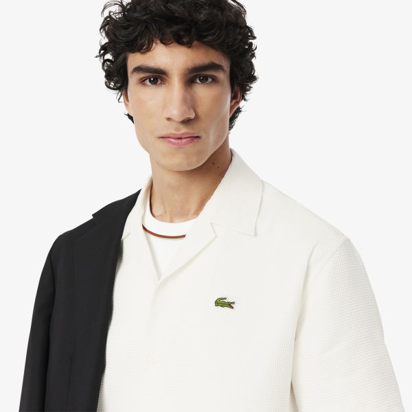 Lacoste Waffle Knit Overhemd Off White